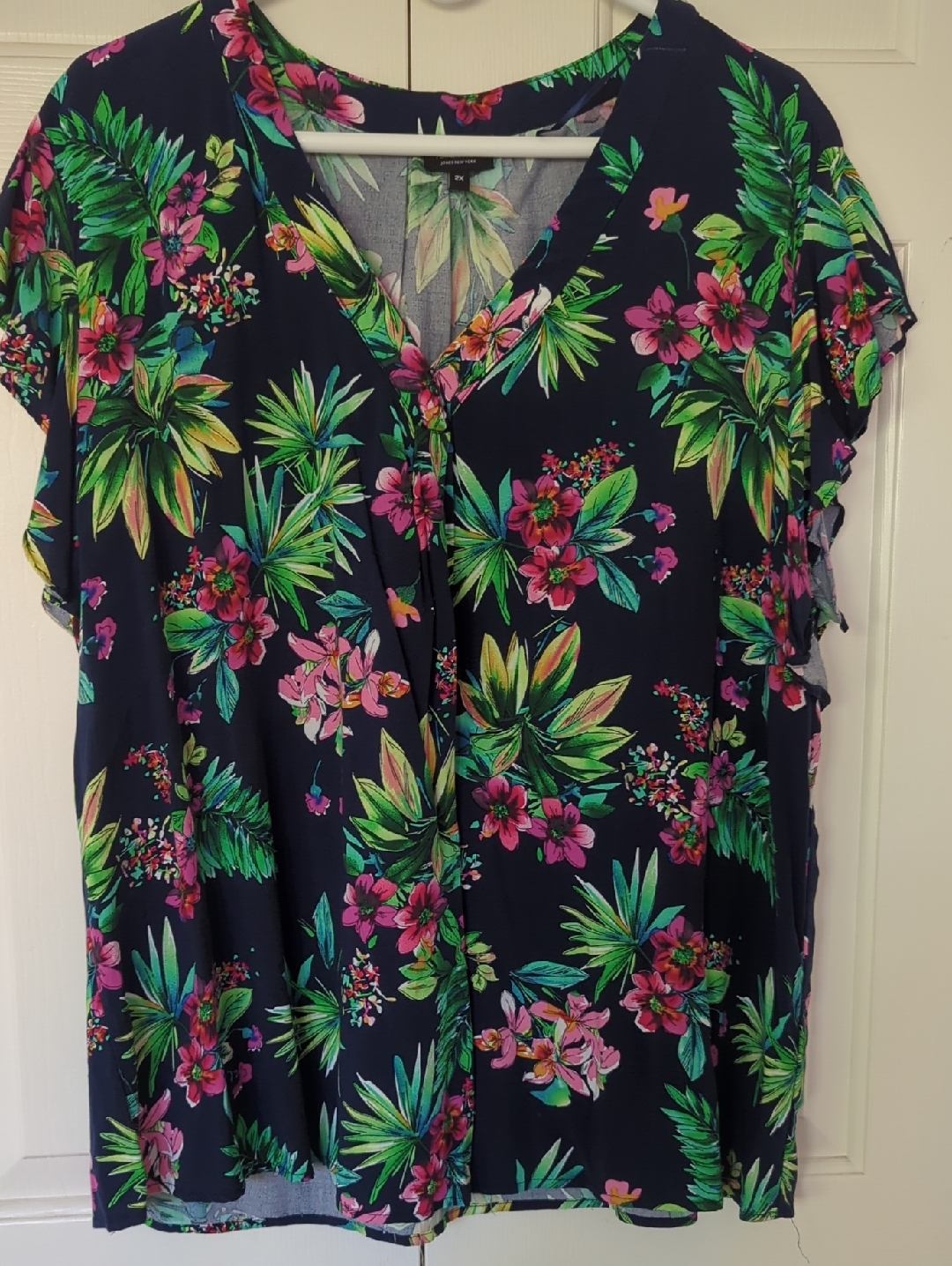 Jones Of New York Ladies Tropical Blouse Size 2x